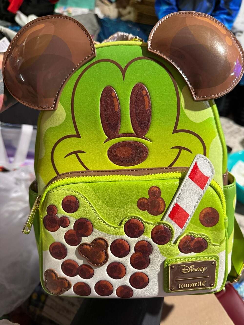Loungefly Disney Mickey Mouse Green Tea Boba Mini Backpack